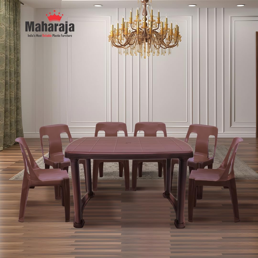 Maharaja Dining Table Set With 6 Bahubali Chairs