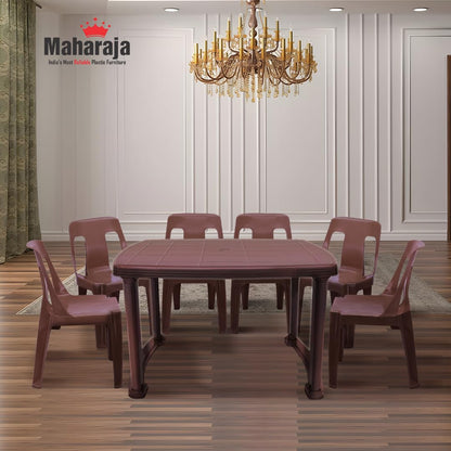 Maharaja Dining Table Set With 6 Bahubali Chairs