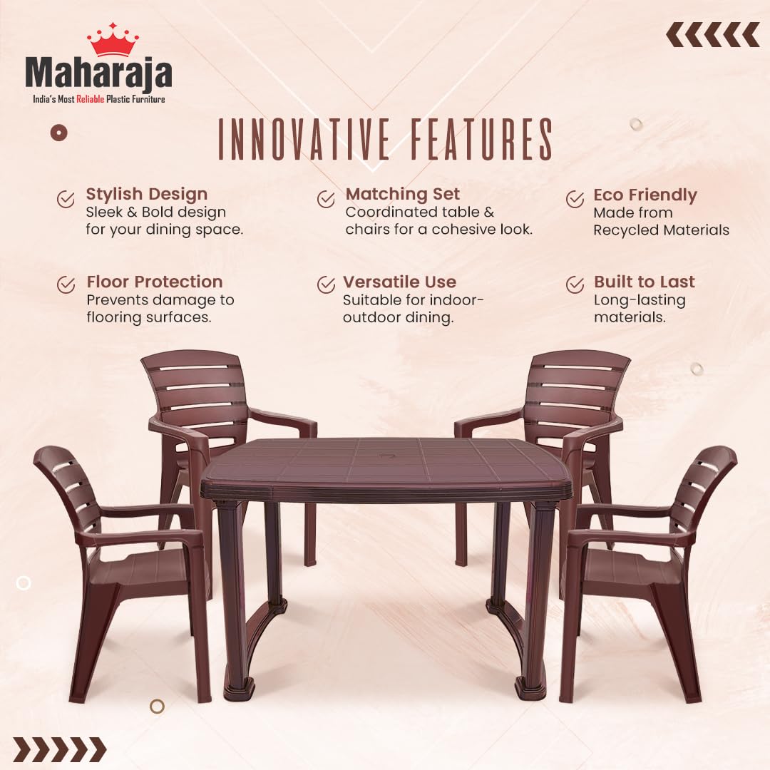 Maharaja Dining Table Set With 4 Singham Chairs