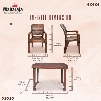 Maharaja Dining Table Set With 4 Singham Chairs