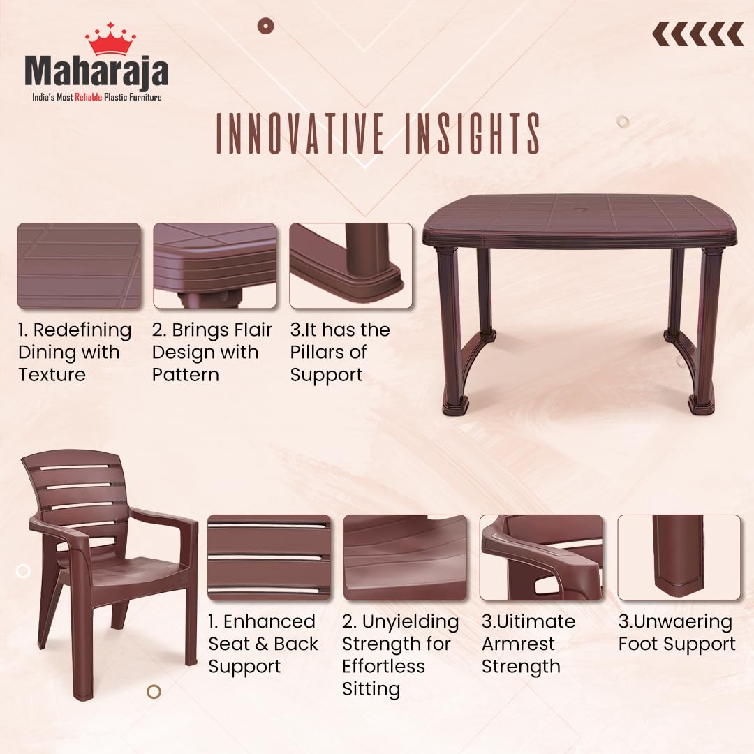 Maharaja Dining Table Set With 4 Singham Chairs
