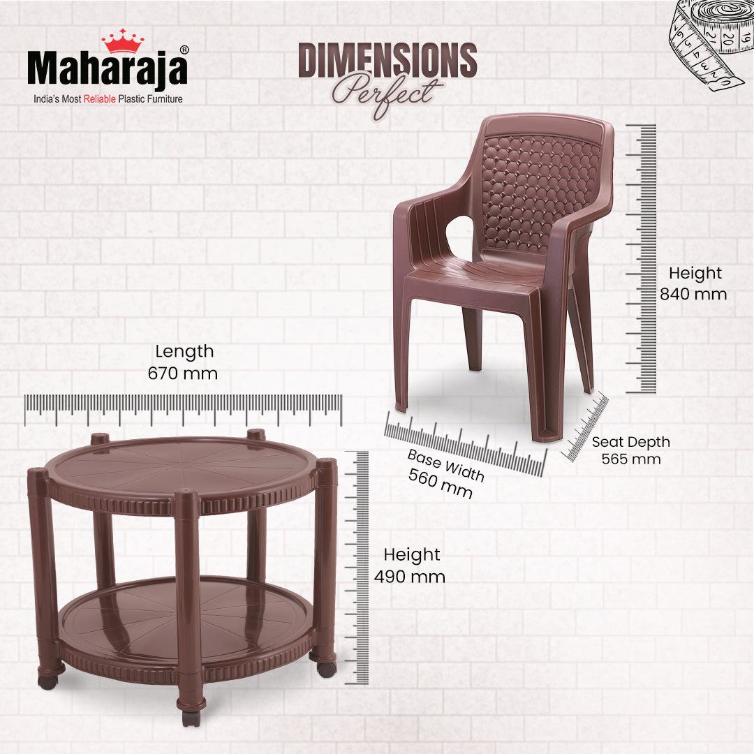 Maharaja T5 Table Set With 4 Safari Chairs