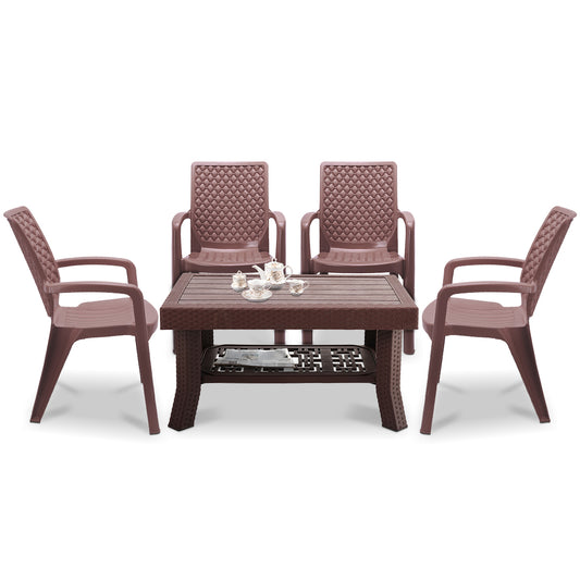 Maharaja Polo Table Set With 4 Vintage Chairs