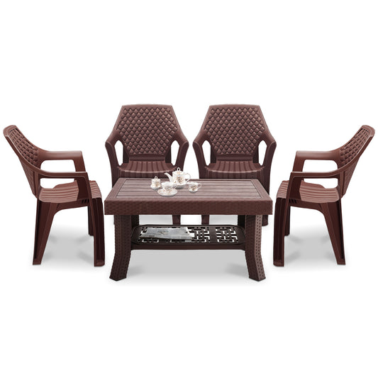 Maharaja Polo Table Set With 4 Alpha Chairs