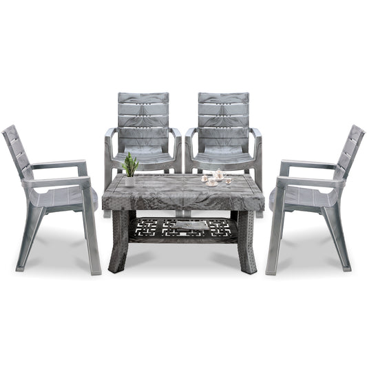 Maharaja Polo Table Set With 4 Crown Chairs